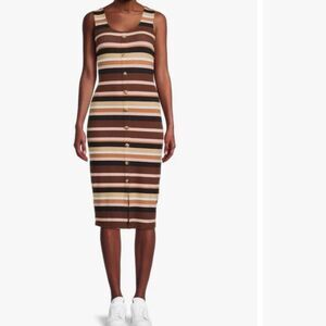 NWOT No Boundaries Juniors Striped Bodycon Fitted Dress Size L (11-13)